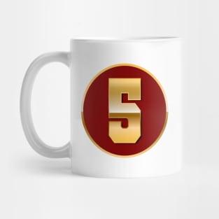 Gold Number 5 Mug